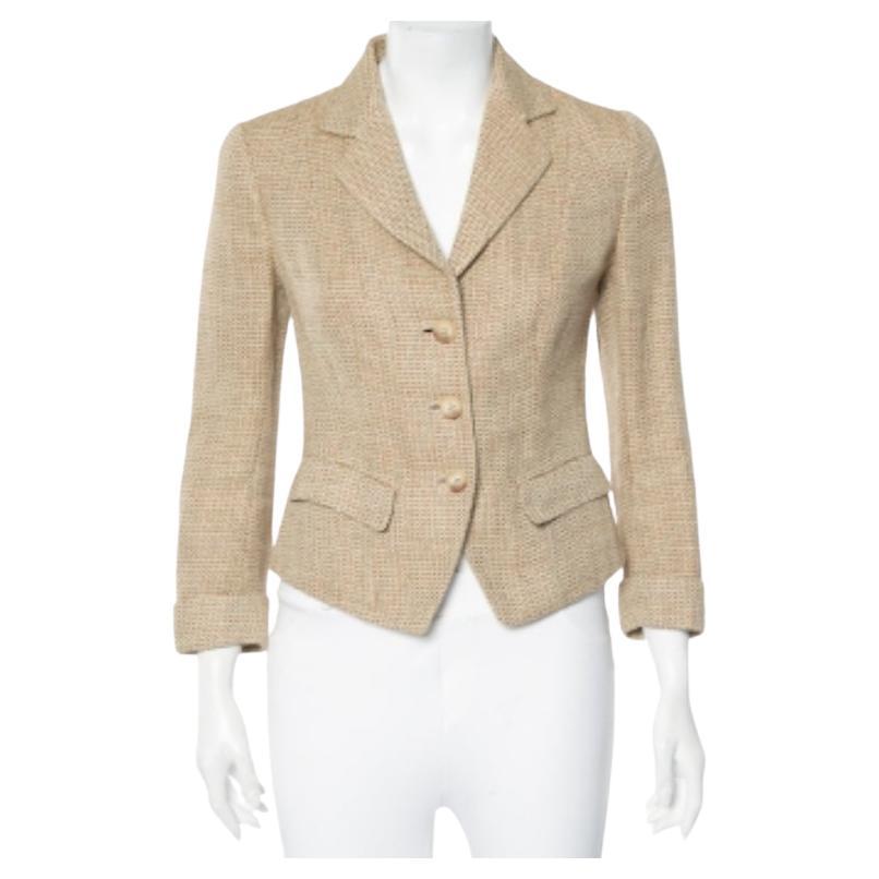 Ralph Lauren - Blazer in lino e lana color crema - S