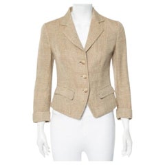 Ralph Lauren Cream Linen & Wool Textured Blazer S