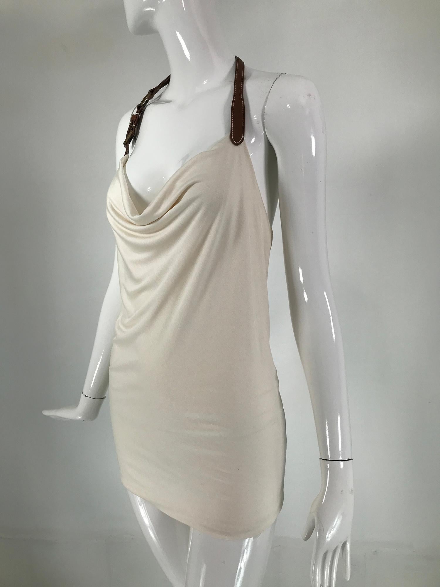 cream silk mini dress