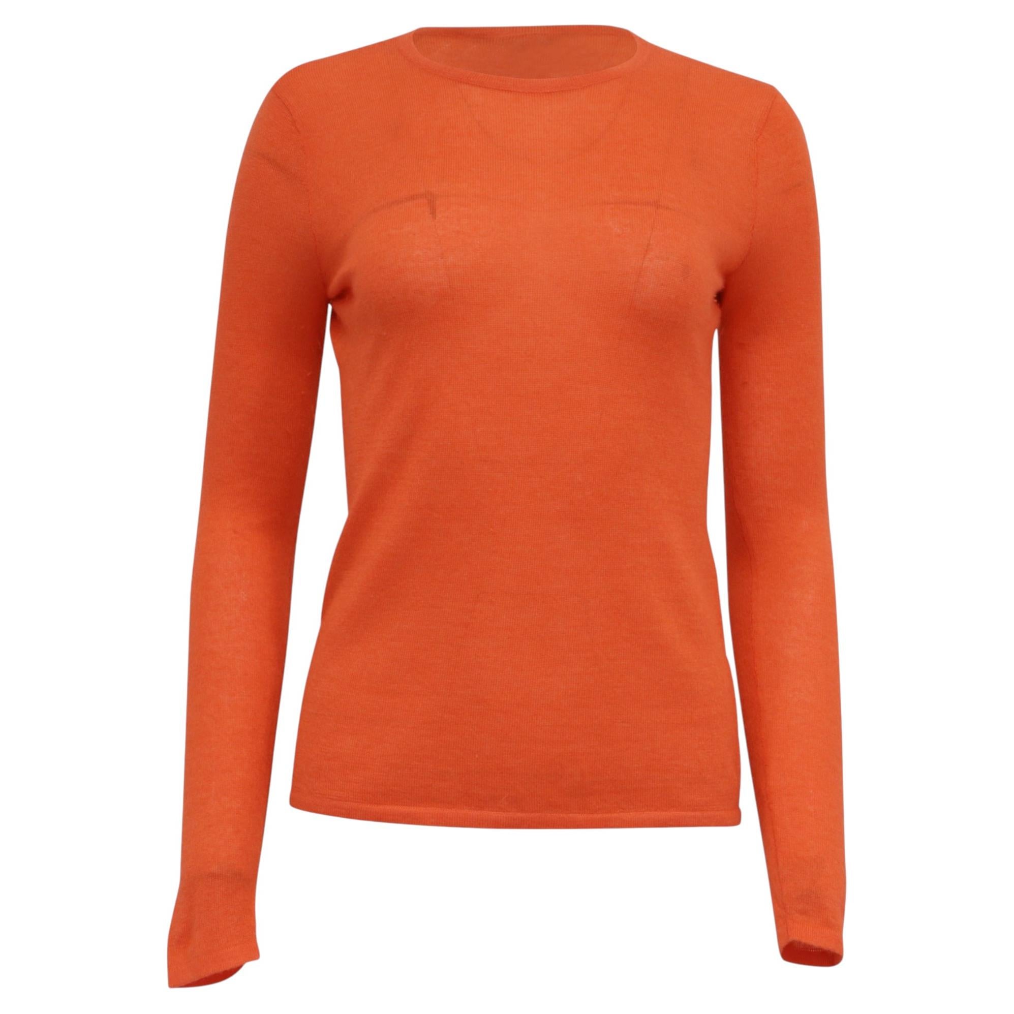 Maglione a girocollo Ralph Lauren in cashmere arancione in vendita