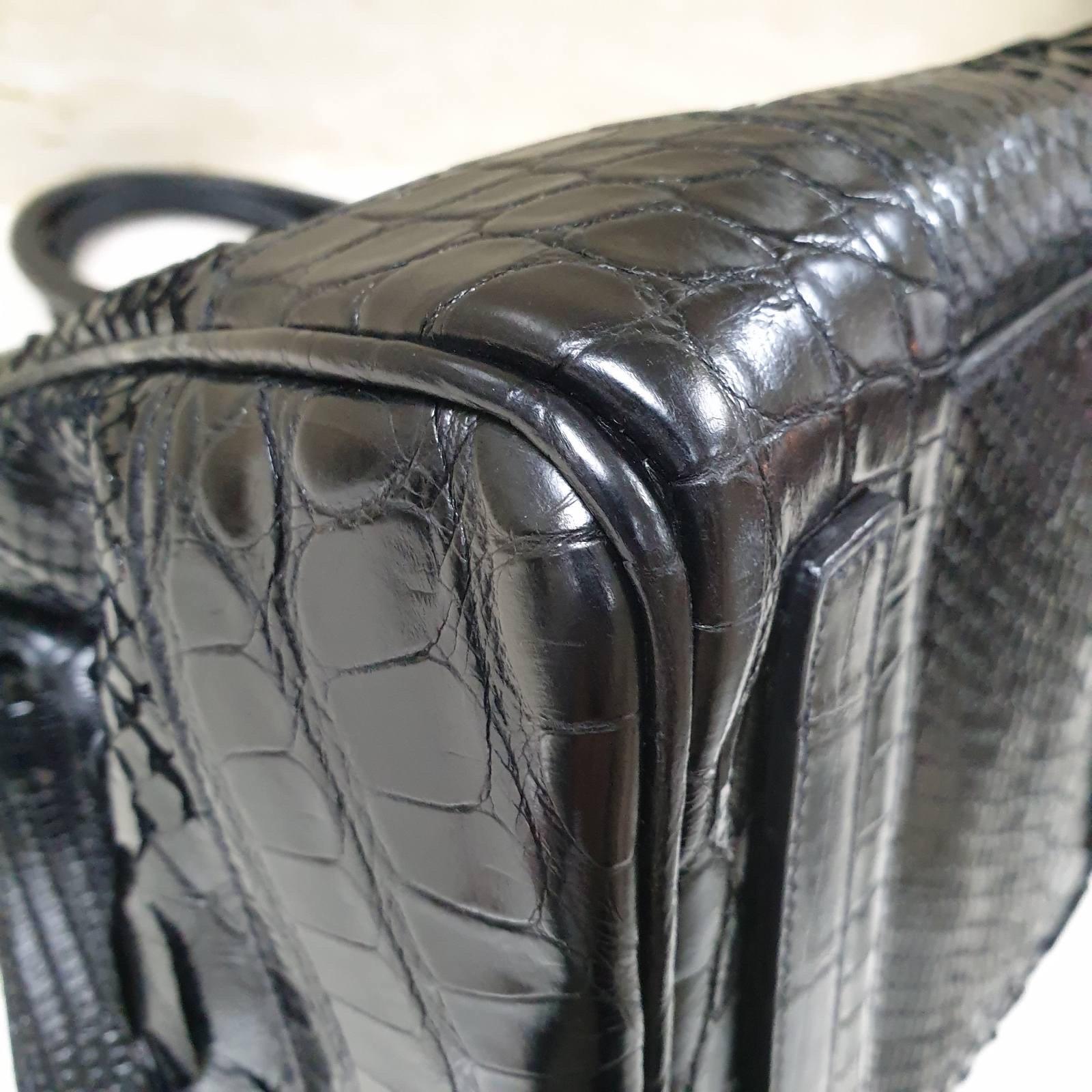 Ralph Lauren - Sac fourre-tout Ricky 33 en python crocodile en vente 8