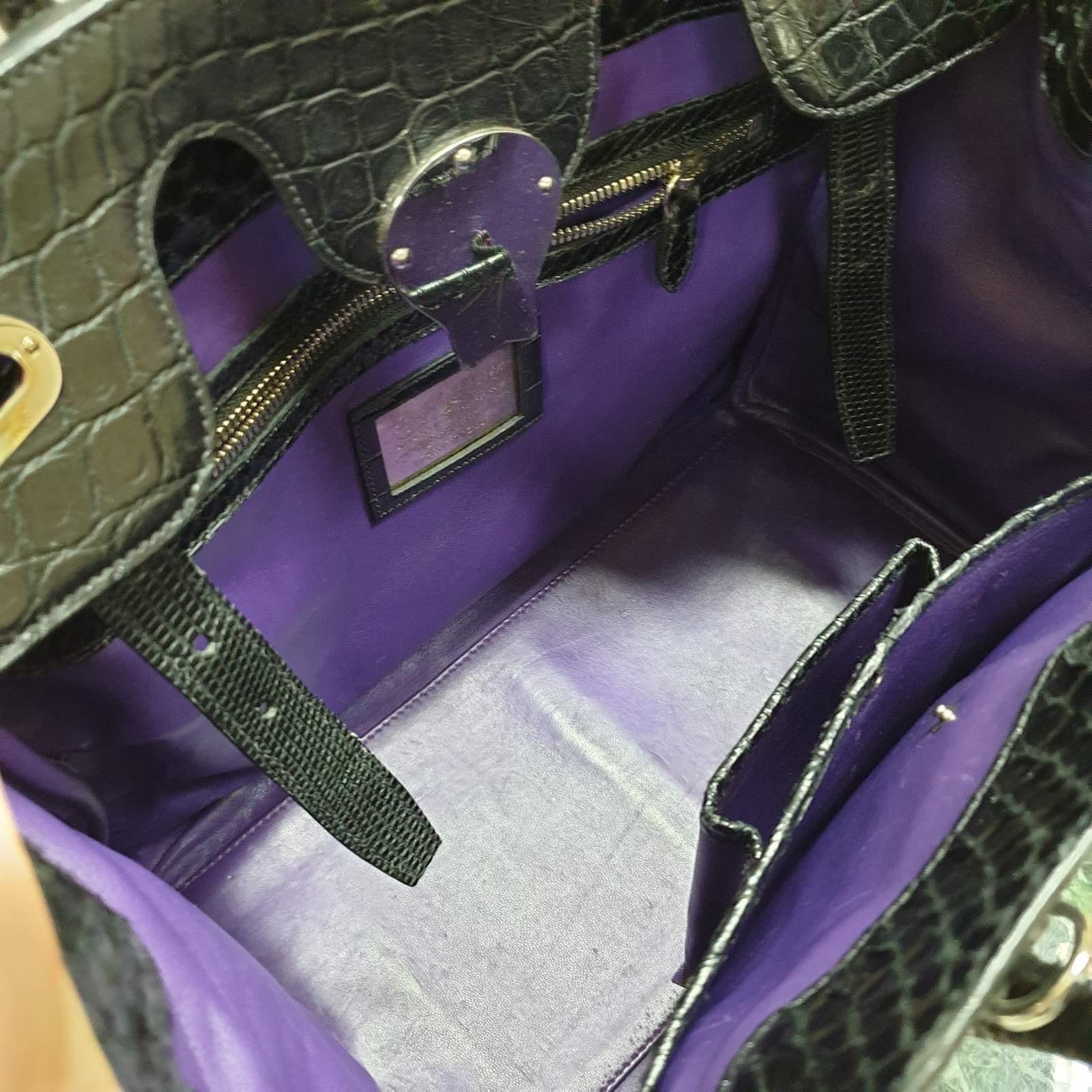 Ralph Lauren Crocodile Python Ricky 33 Tote Bag In Good Condition For Sale In Krakow, PL