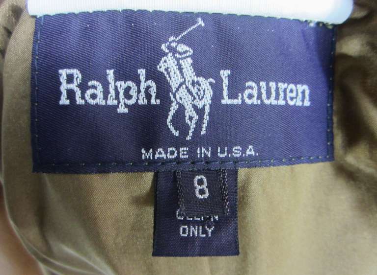  Ralph Lauren Cropped Brown Lamb Leather Canfield Jacket Coat 1990s In Excellent Condition In Wallkill, NY
