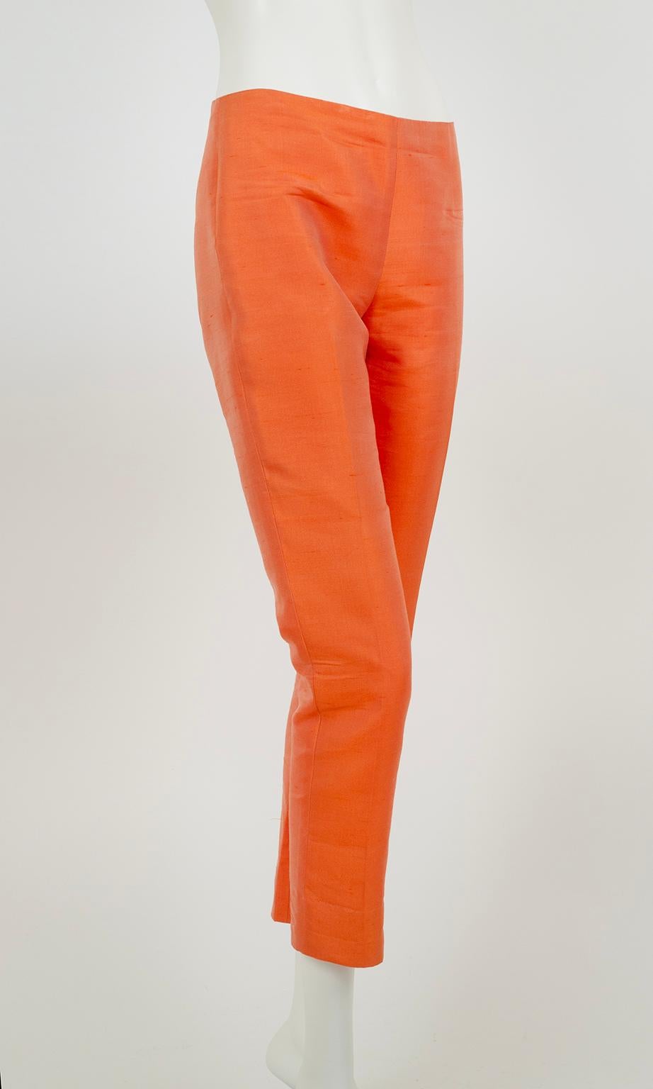 A timeless pant in an in-your-face color, perfect for vacation and beyond. Pairs as easily with a bandeau bikini top and sun hat as it does with a crisp button front shirt. A slice of summer all year long (and looks marvelous with French