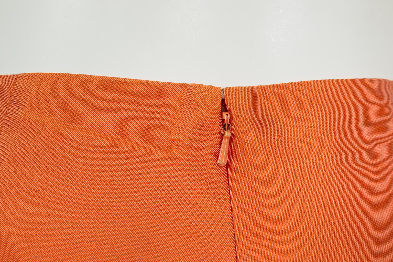 Ralph Lauren Cruise Orange Thai Silk Kick Flare Capri Pant, Hong Kong – S, 2001 For Sale 2