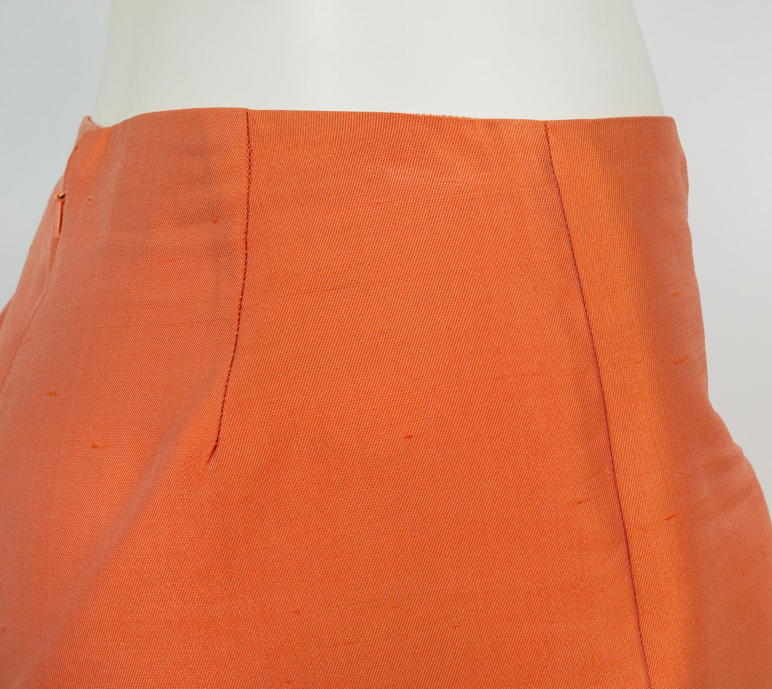 Ralph Lauren Cruise Orange Thai Silk Kick Flare Capri Pant, Hong Kong – S, 2001 For Sale 3