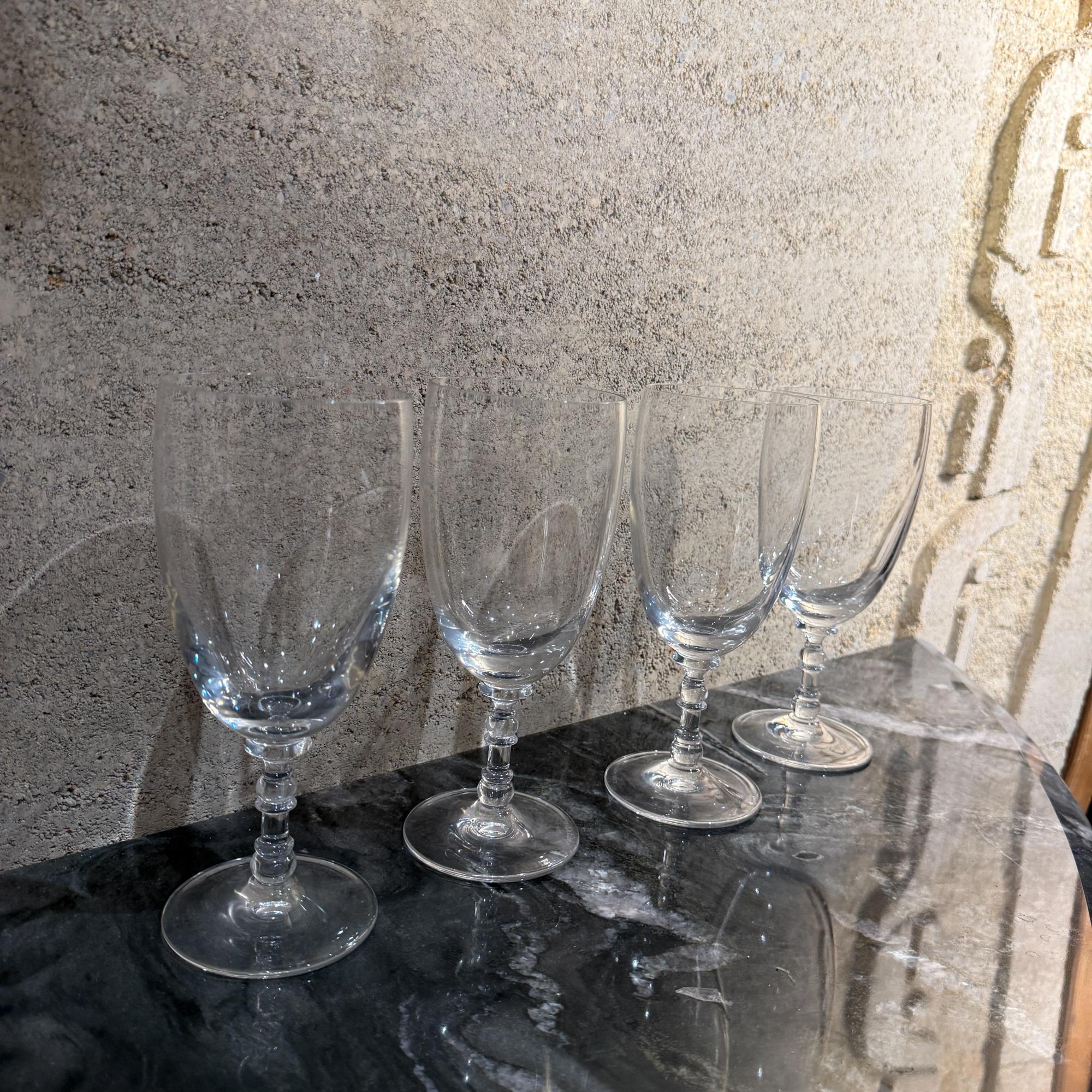 Hollywood Regency Ralph Lauren Crystal Bedford Set 4 verres à vin Golbets en vente