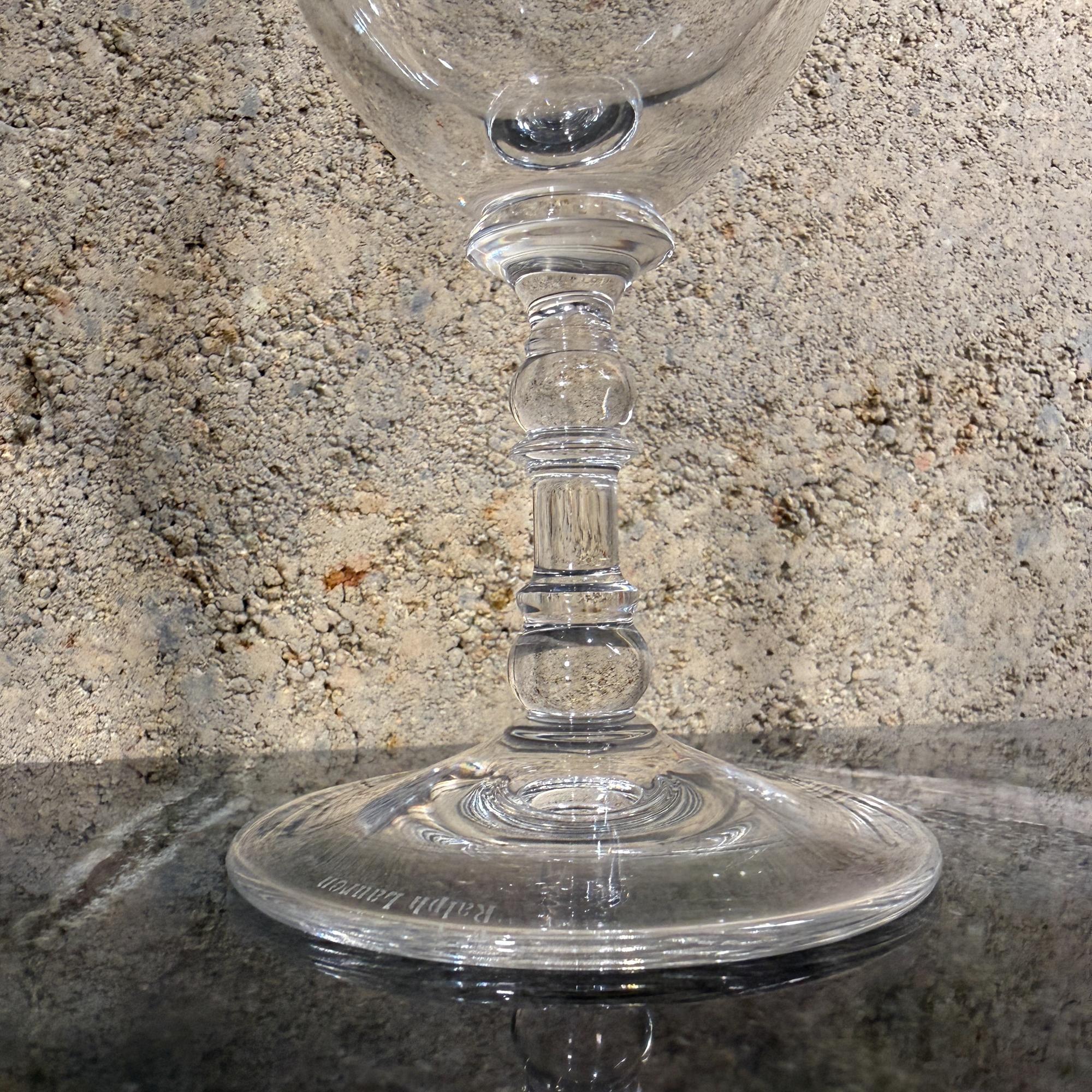 Cristal Ralph Lauren Crystal Bedford Set 4 verres à vin Golbets en vente