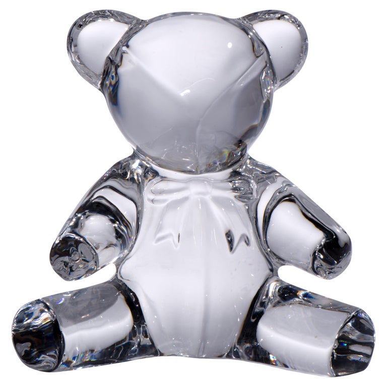 Ralph Lauren Crystal Teddy Bear Sculpture, Polo Bear 1990s For