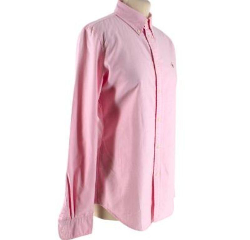 Ralph Lauren Custom Fit Pink Cotton Oxford Shirt

- Tailored through the waist
- Button-down point collar
- Long sleeves with buttoned barrel cuffs
- Buttoned placket

Materials:
100% Cotton

Made in Sri Lanka
Machine washable

PLEASE NOTE, THESE