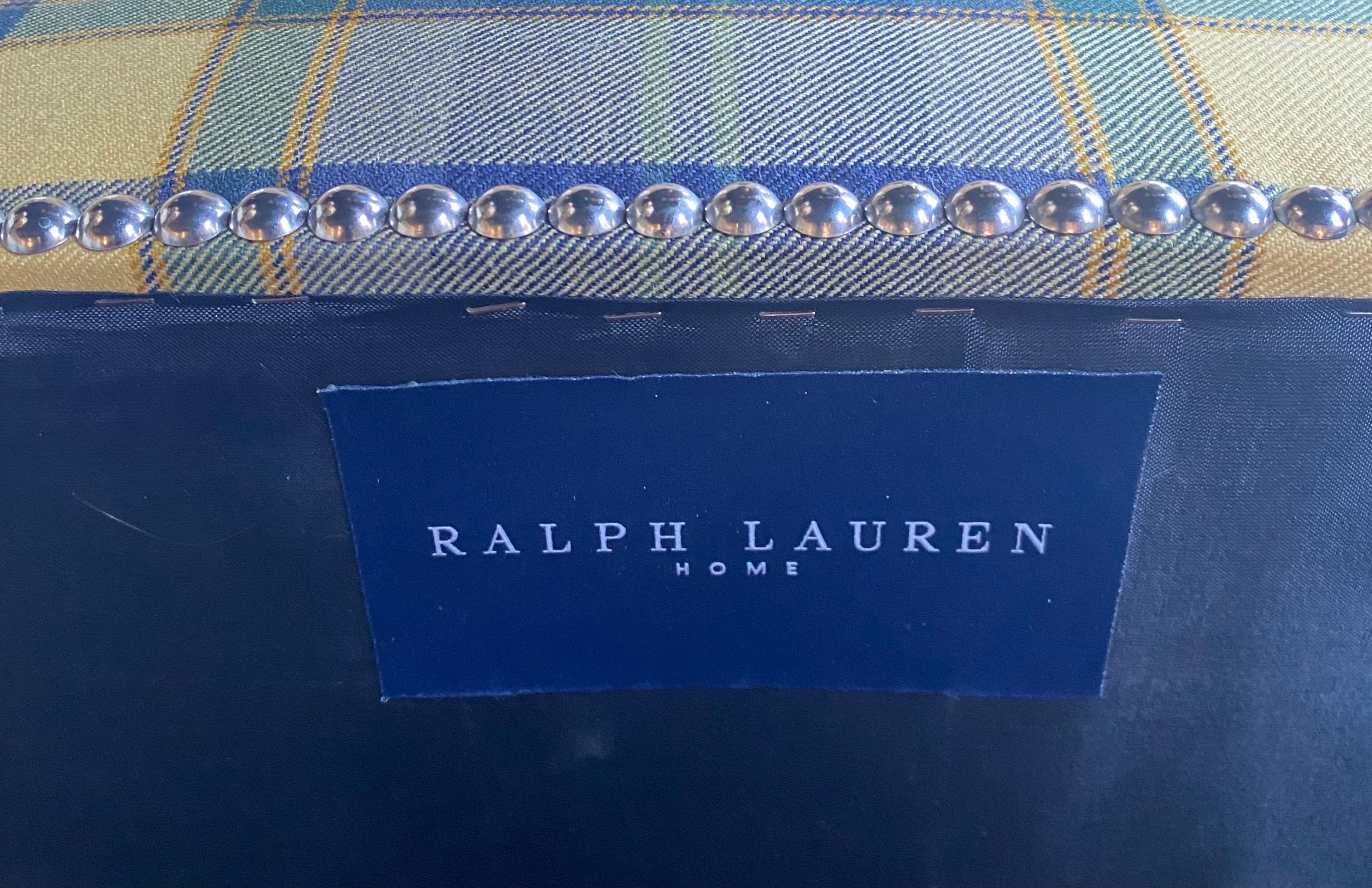 Ralph Lauren Custom Upholstered High Wing Back Hepplewhite Lounge Chair For Sale 5