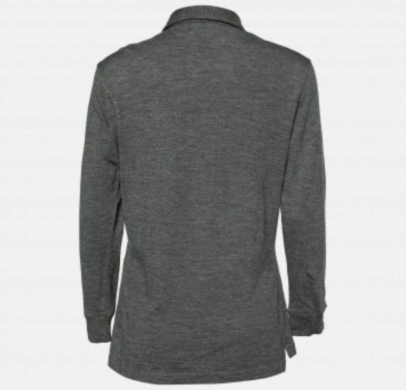De las mujeres Polo de manga larga de lana y cachemira gris oscuro Ralph Lauren XL en venta