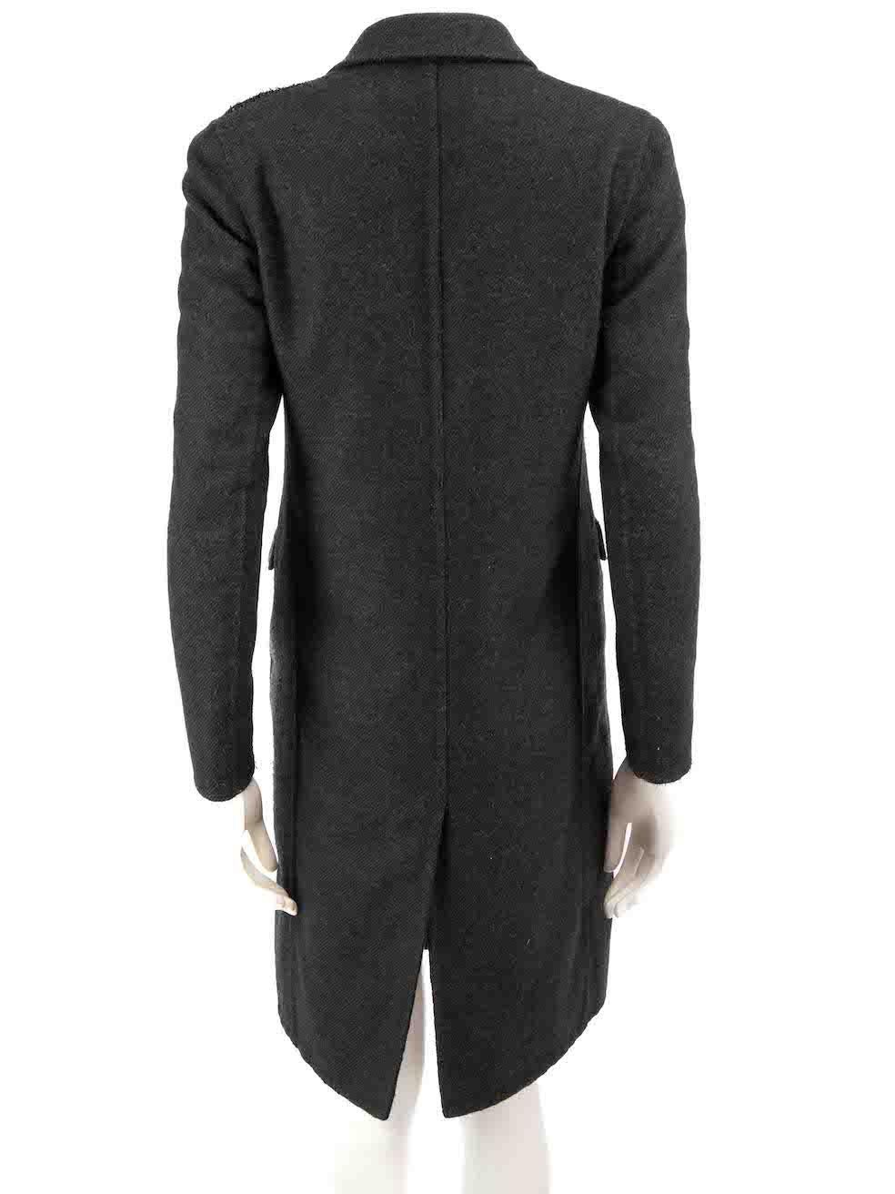 Ralph Lauren Dark Grey Wool Mid-Length Coat Size S In Good Condition For Sale In London, GB