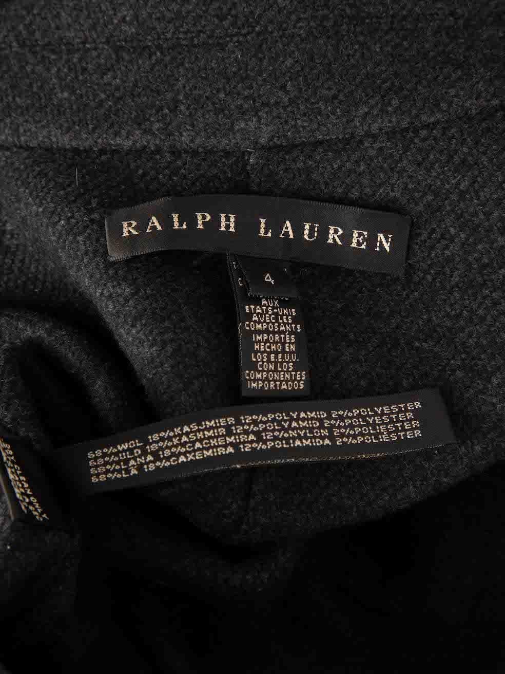 Ralph Lauren Dark Grey Wool Mid-Length Coat Size S For Sale 3