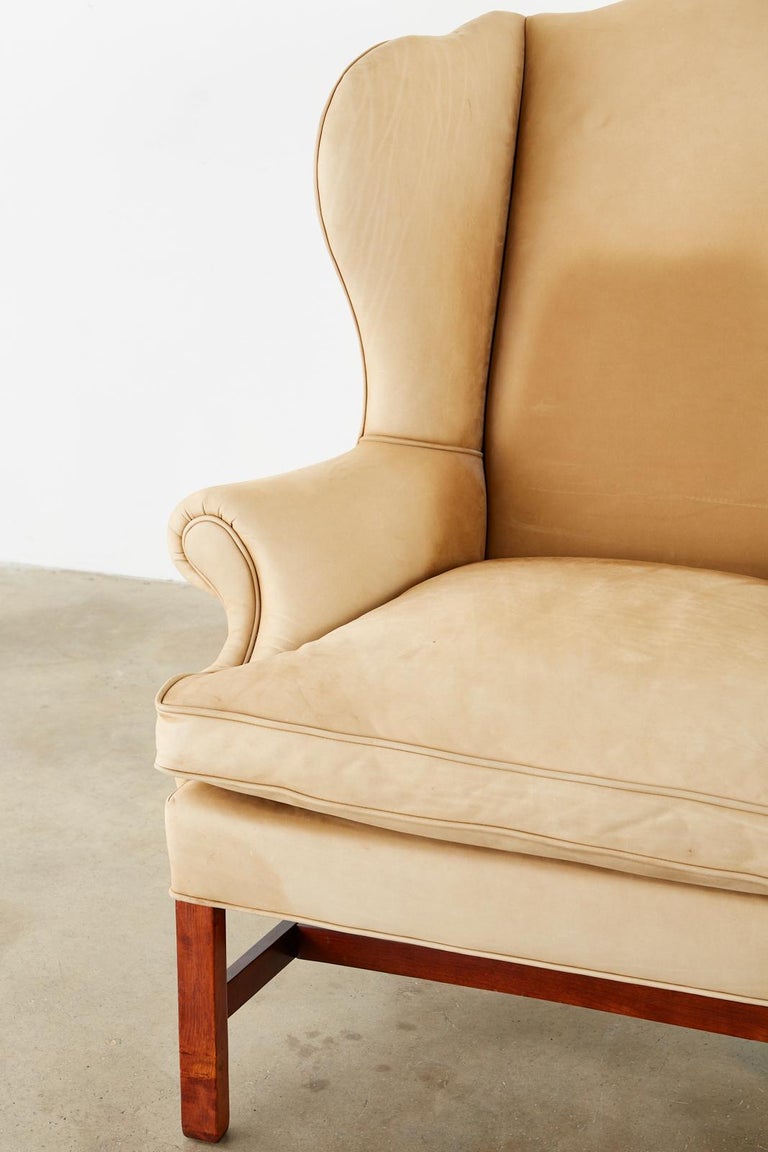 Ralph Lauren Devonshire Cigar Leather Wingback Chair at 1stDibs