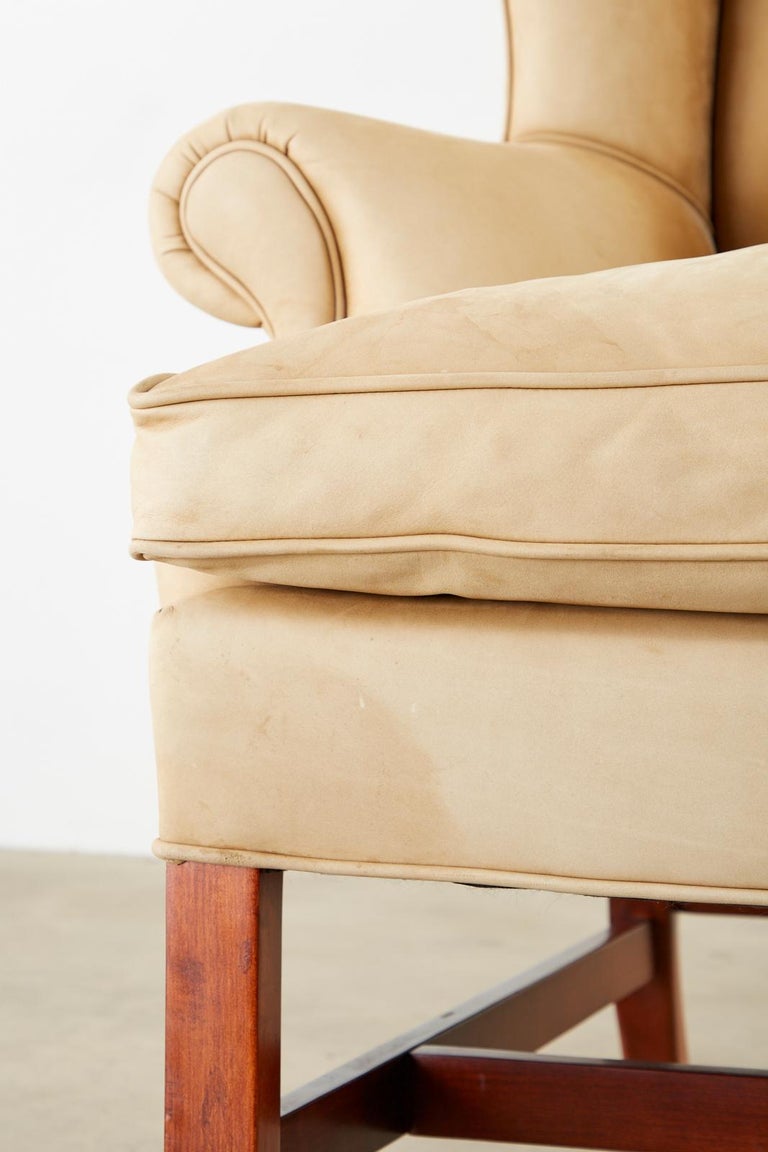 Ralph Lauren Devonshire Cigar Leather Wingback Chair at 1stDibs