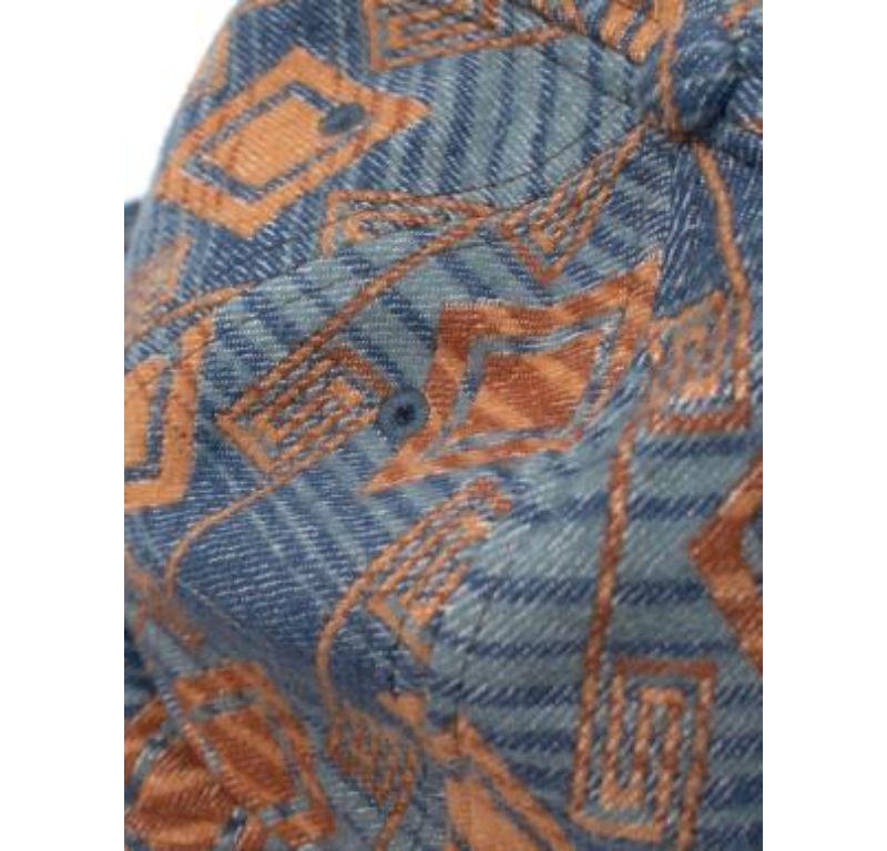 Ralph Lauren Double RL Blue & Copper Geometric Pattern Cotton Cap For Sale 3