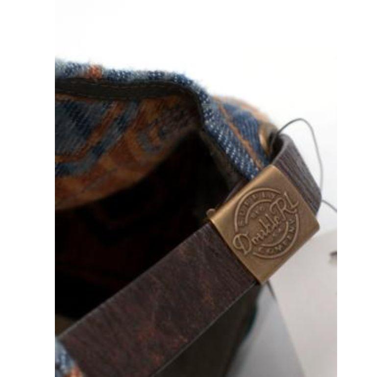 Ralph Lauren Double RL Blue & Copper Geometric Pattern Cotton Cap For Sale 4
