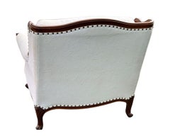 Ralph Lauren Down Stuffed Mahogany White Bergere Arm Chair