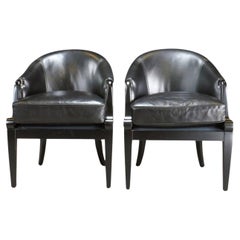 Juego de dos sillas Duquesa Ralph Lauren de piel negra