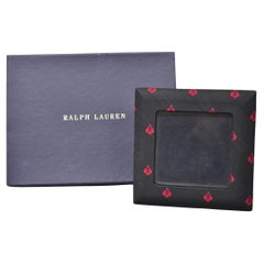 Ralph Lauren Ealing Skull and Spade Black & Red Fabric 4x4 Photo Picture Frame