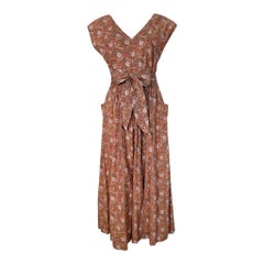 Vestido de pradera de algodón Ralph Lauren Early Floral Cottage Core, años 80