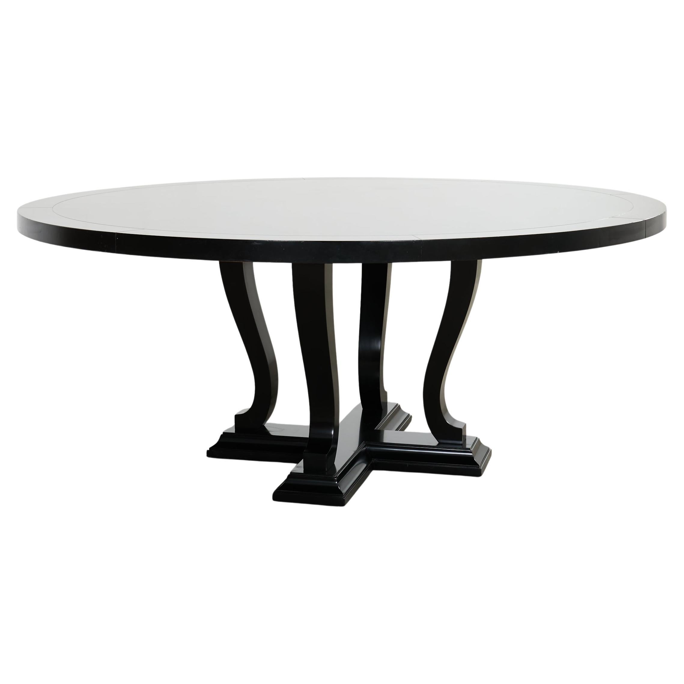 Ralph Lauren Ebonized Mahogany Round Basalt Dining Table