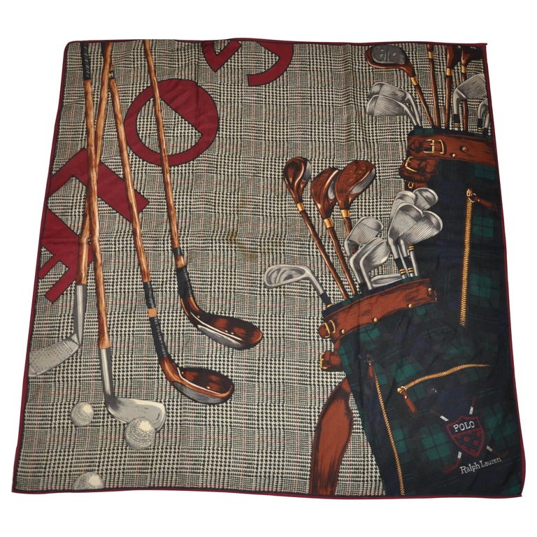 Ralph Lauren Elegant and Wonderfully Detailed "The Art Of Golf" Silk Scarf  For Sale at 1stDibs | vintage ralph lauren silk scarf, golf scarf, ralph  lauren scarf silk