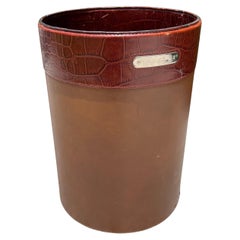 Ralph Lauren Embossed Alligator Leather Waste Bin Basket or Umbrella Cane Holder