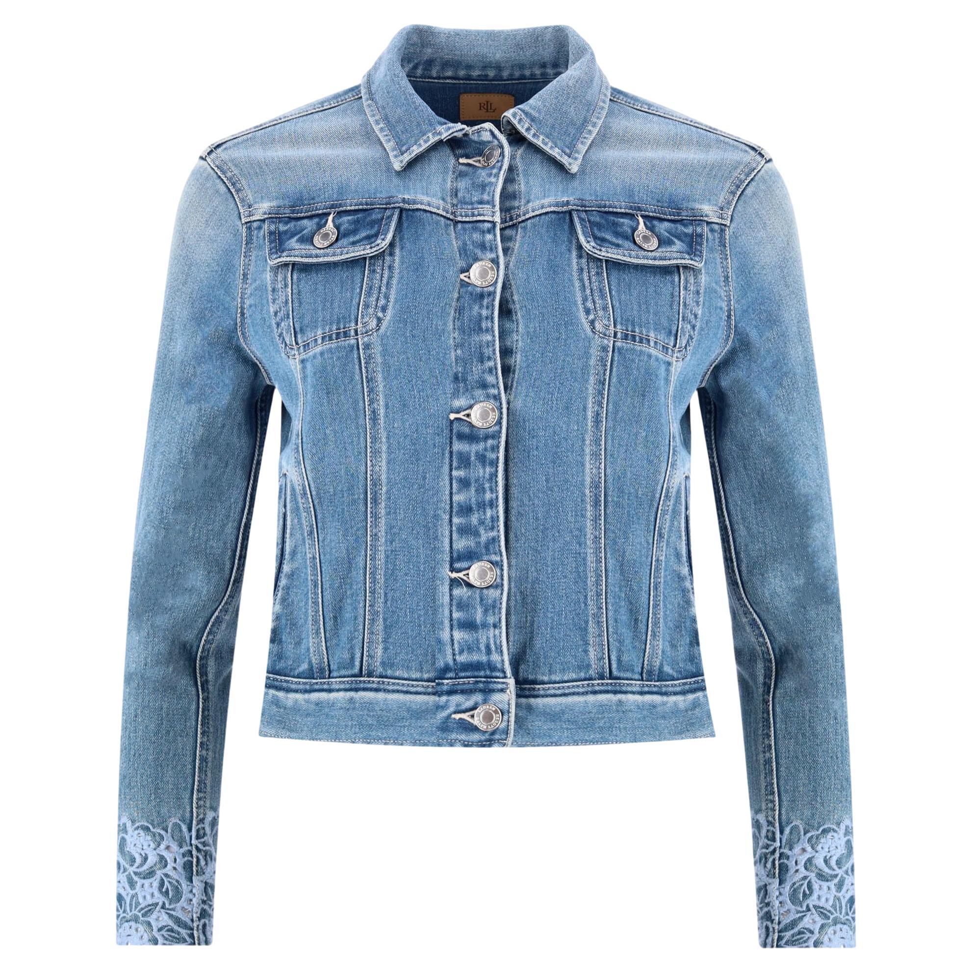 Ralph Lauren Embroidered Cropped Denim Jacket