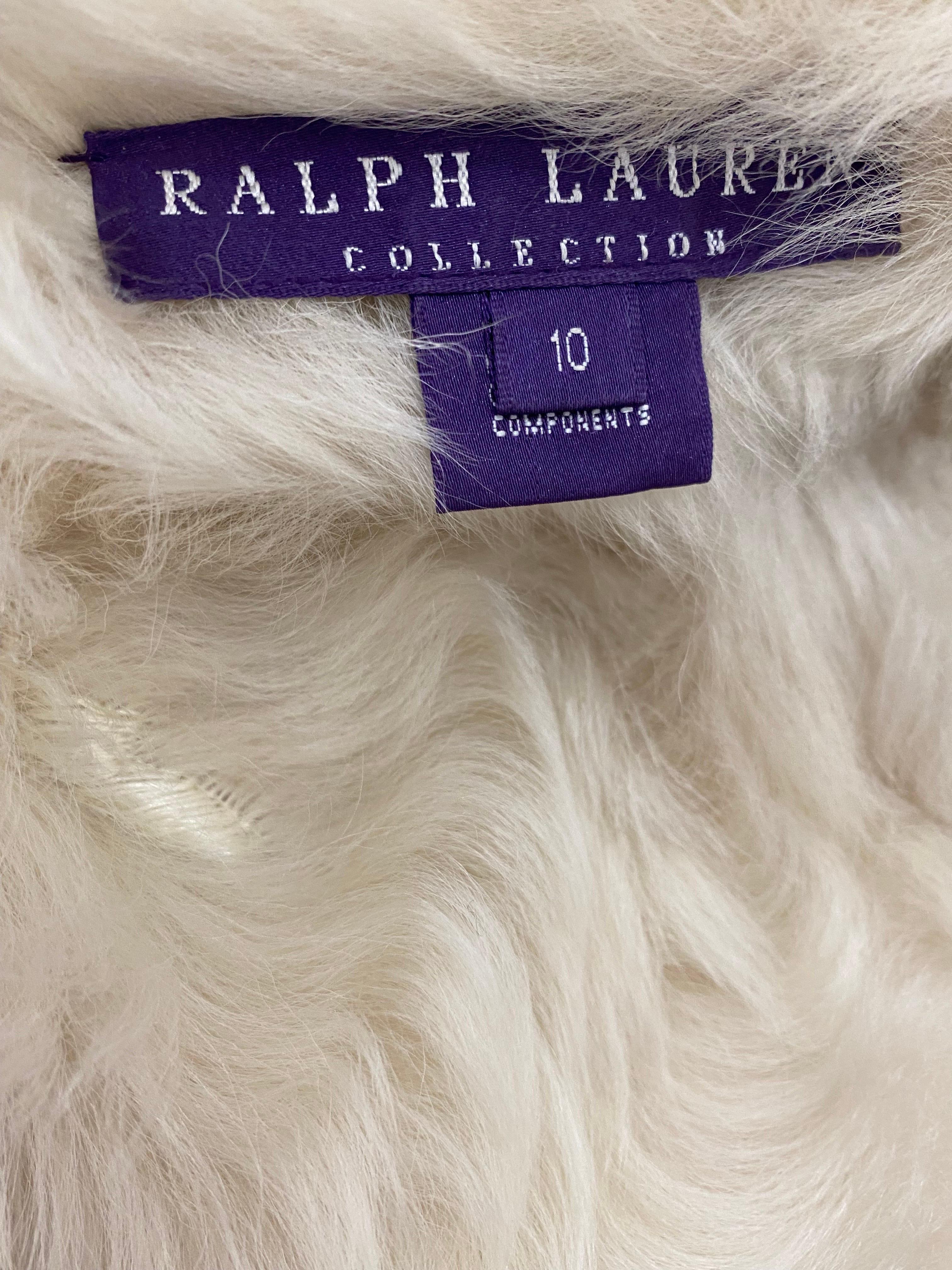 Ralph Lauren Embroidered  Suede Shearling Vest In Excellent Condition In Beverly Hills, CA