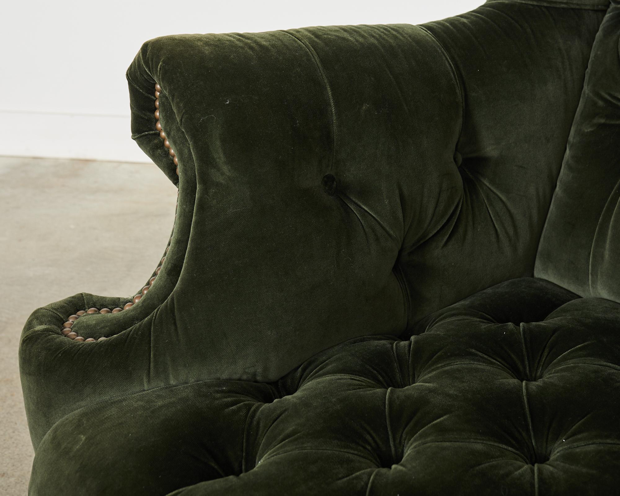 Ralph Lauren English Georgian Style Devonshire Wingback Chair and Ottoman 5