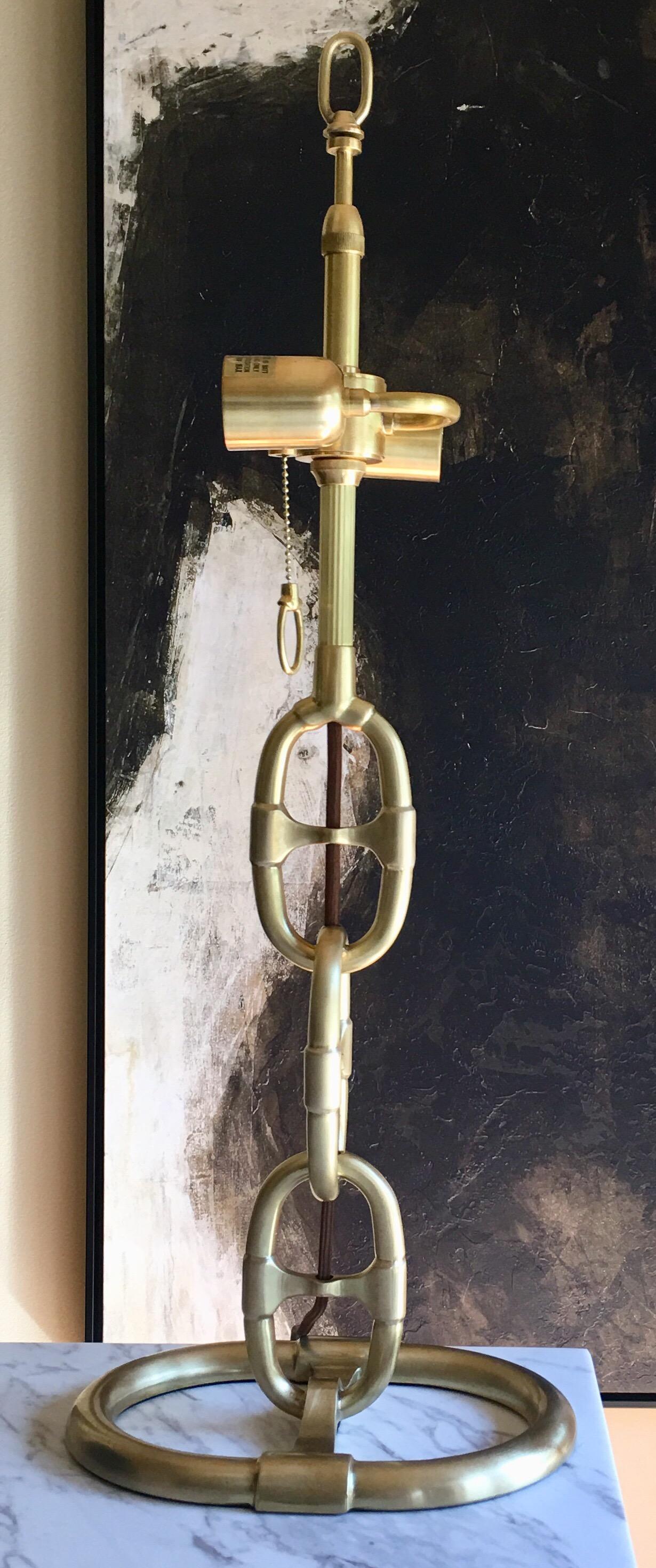 Modern Ralph Lauren Equestrian Chain Link Brass Table Lamp