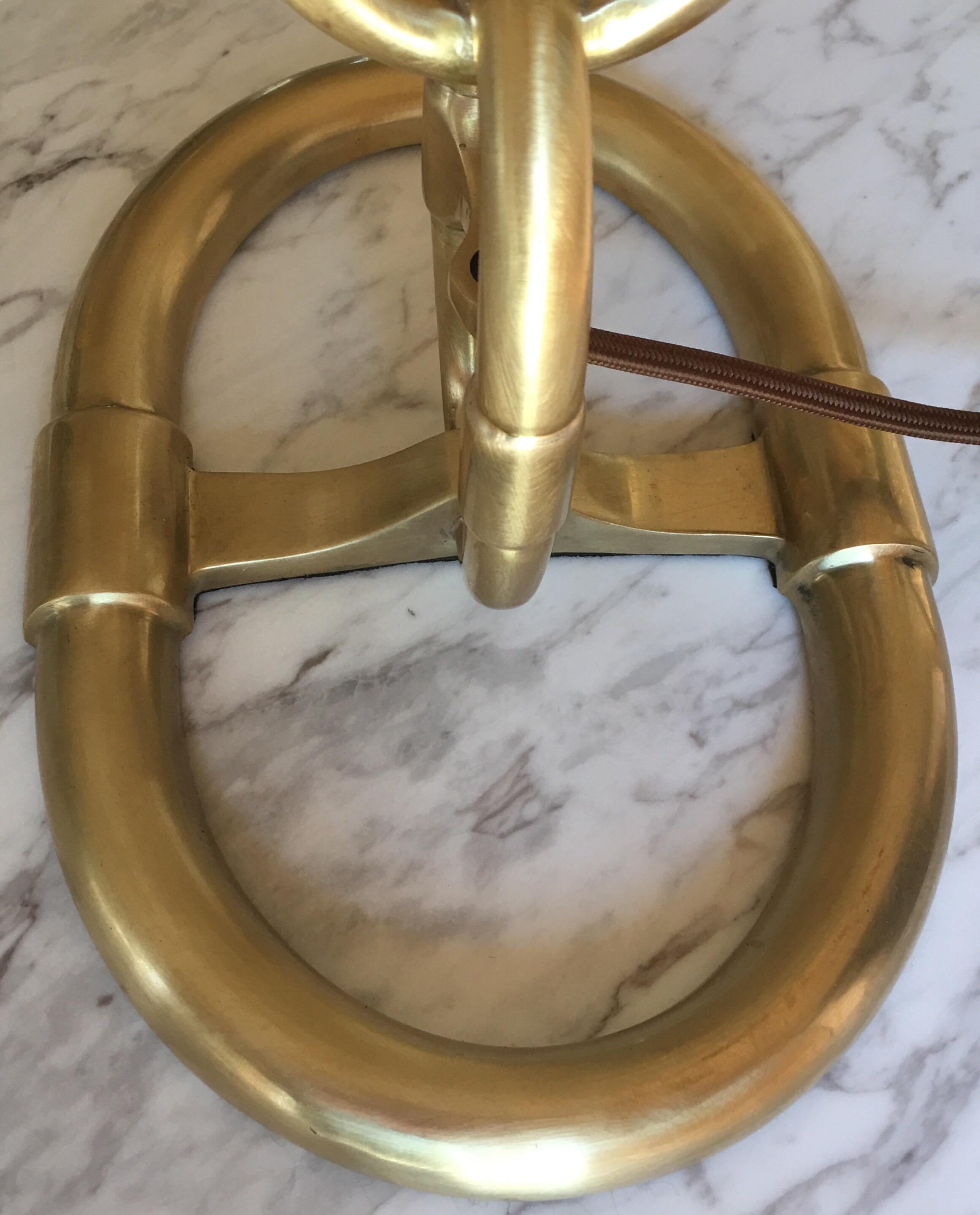 Contemporary Ralph Lauren Equestrian Chain Link Brass Table Lamp