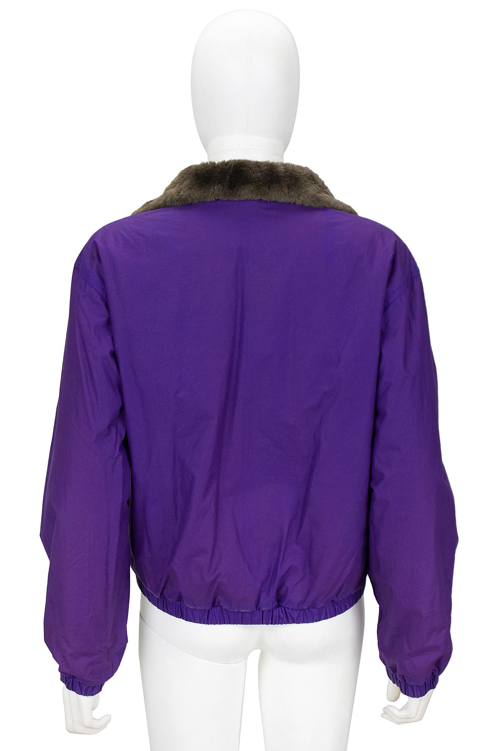 purple bomber jacket