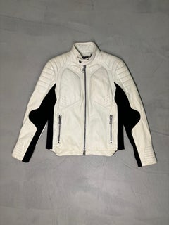 Ralph Lauren F/W 2017 off white leather biker jacket