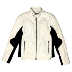 Ralph Lauren F/W 2017 off white leather biker jacket