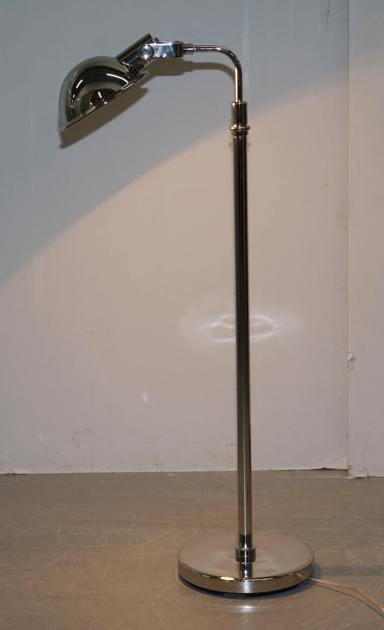 Ralph Lauren Fairfield Pharmacy Chrome Floor Standing Height Adjustable Lamp 5