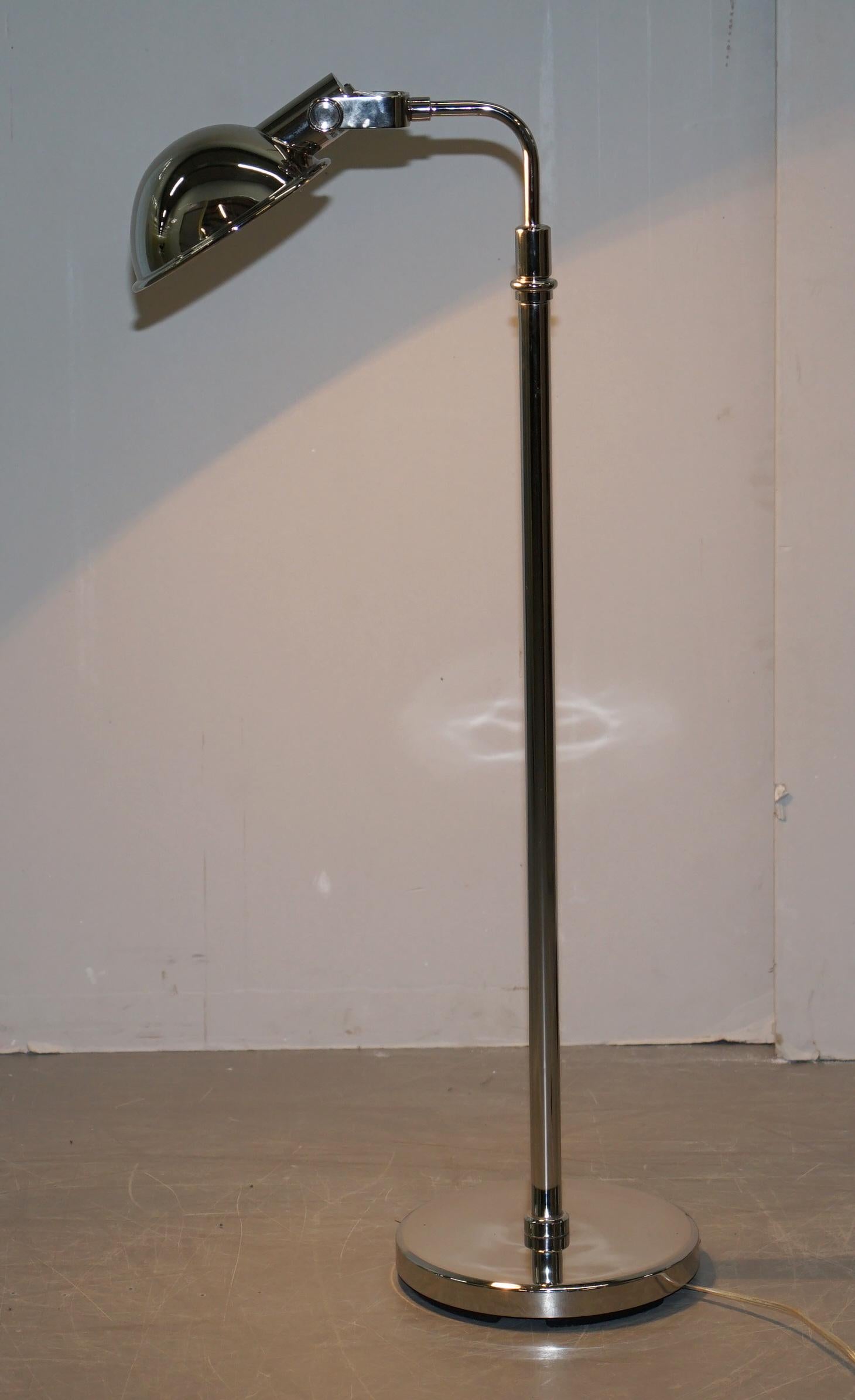 Ralph Lauren Fairfield Pharmacy Chrome Floor Standing Height Adjustable Lamp 6