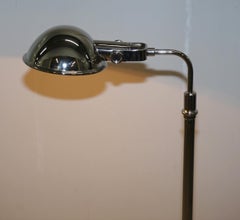 Ralph Lauren Fairfield Pharmacy Chrome Floor Standing Height Adjustable Lamp