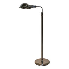 Vintage Ralph Lauren Fairfield Pharmacy Chrome Floor Standing Height Adjustable Lamp