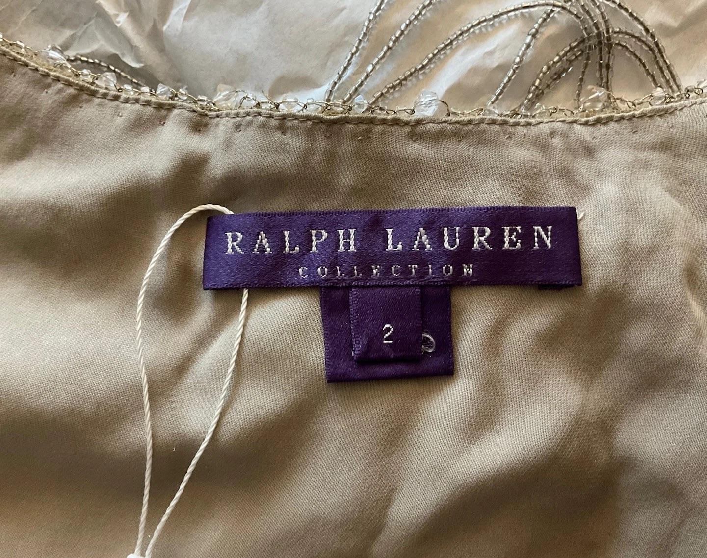 Ralph Lauren Autunno 2009 - Top in pizzo con perline e gonna a cascata in seta - Set da passerella in vendita 6