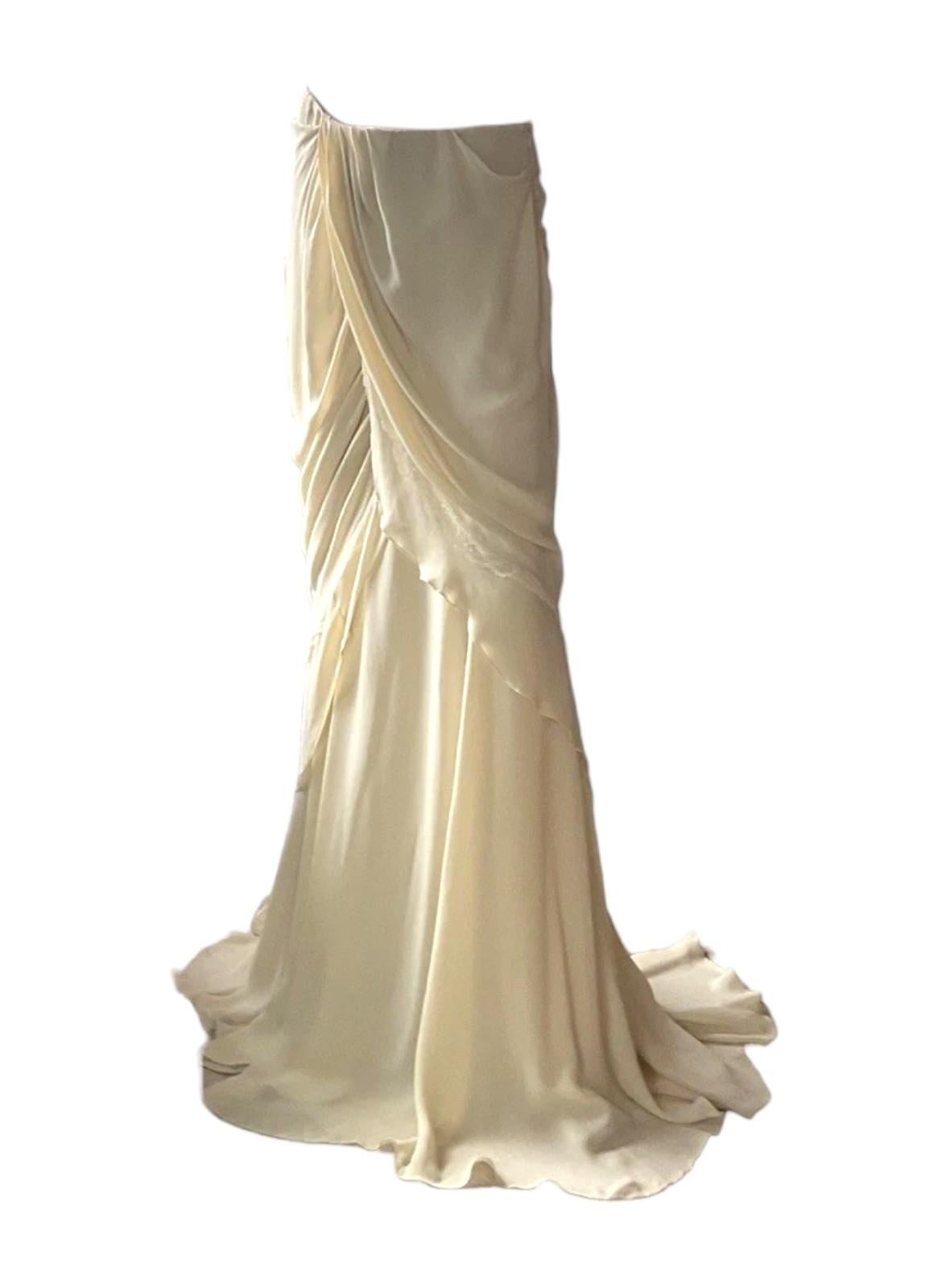 Ralph Lauren Autunno 2009 - Top in pizzo con perline e gonna a cascata in seta - Set da passerella In condizioni Nuovo in vendita a Kingston, NY