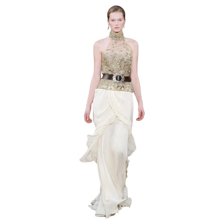 Ralph Lauren Fall 2009 Beaded Lace Top and Silk Waterfall Skirt Set from Runway at 1stDibs Ralph Lauren Fall 2009 Beaded Lace Top and Silk Waterfall Skirt Set from Runway at 1stDibs