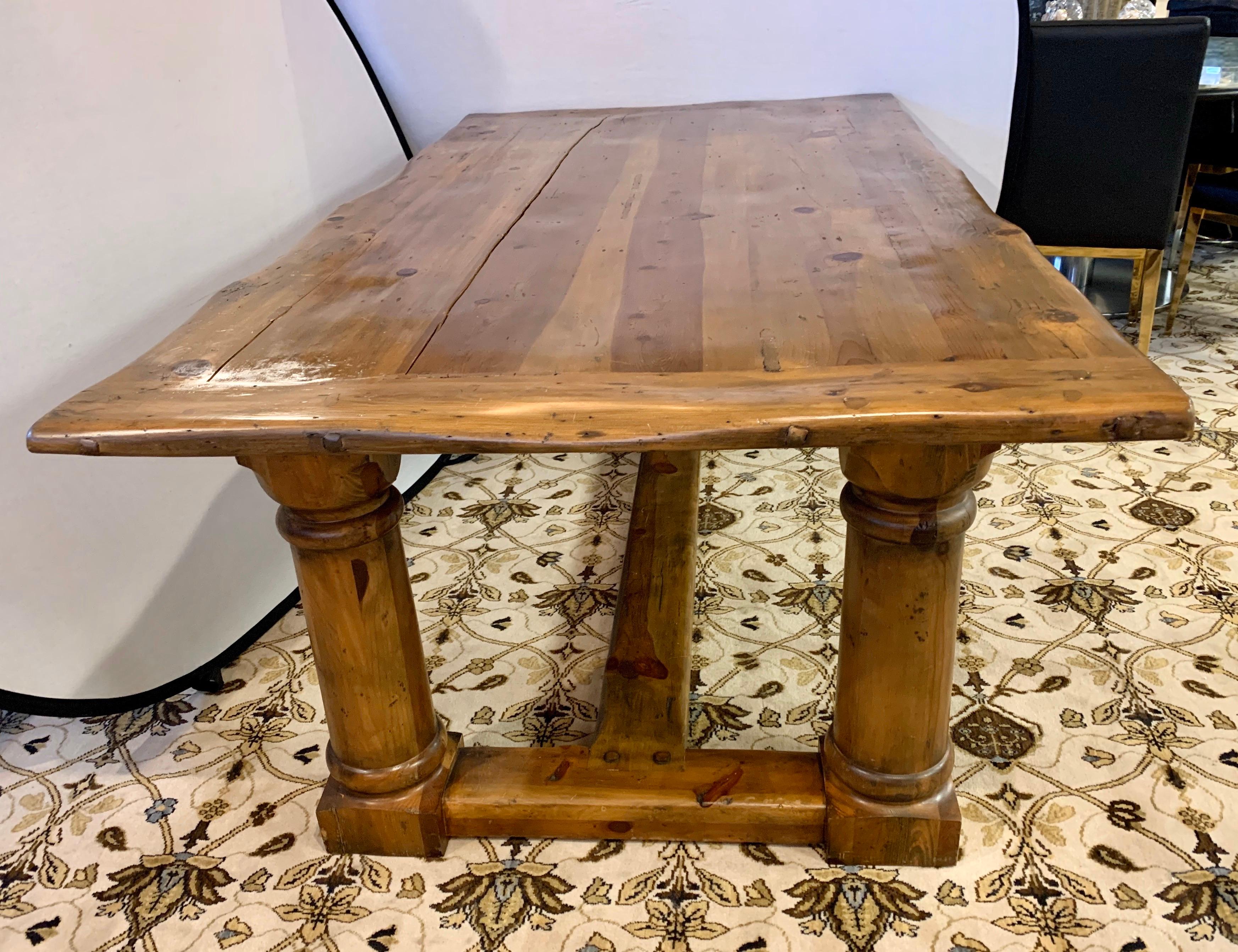Wood Ralph Lauren Farm House Beach House Trestle Table Dining Room Kitchen
