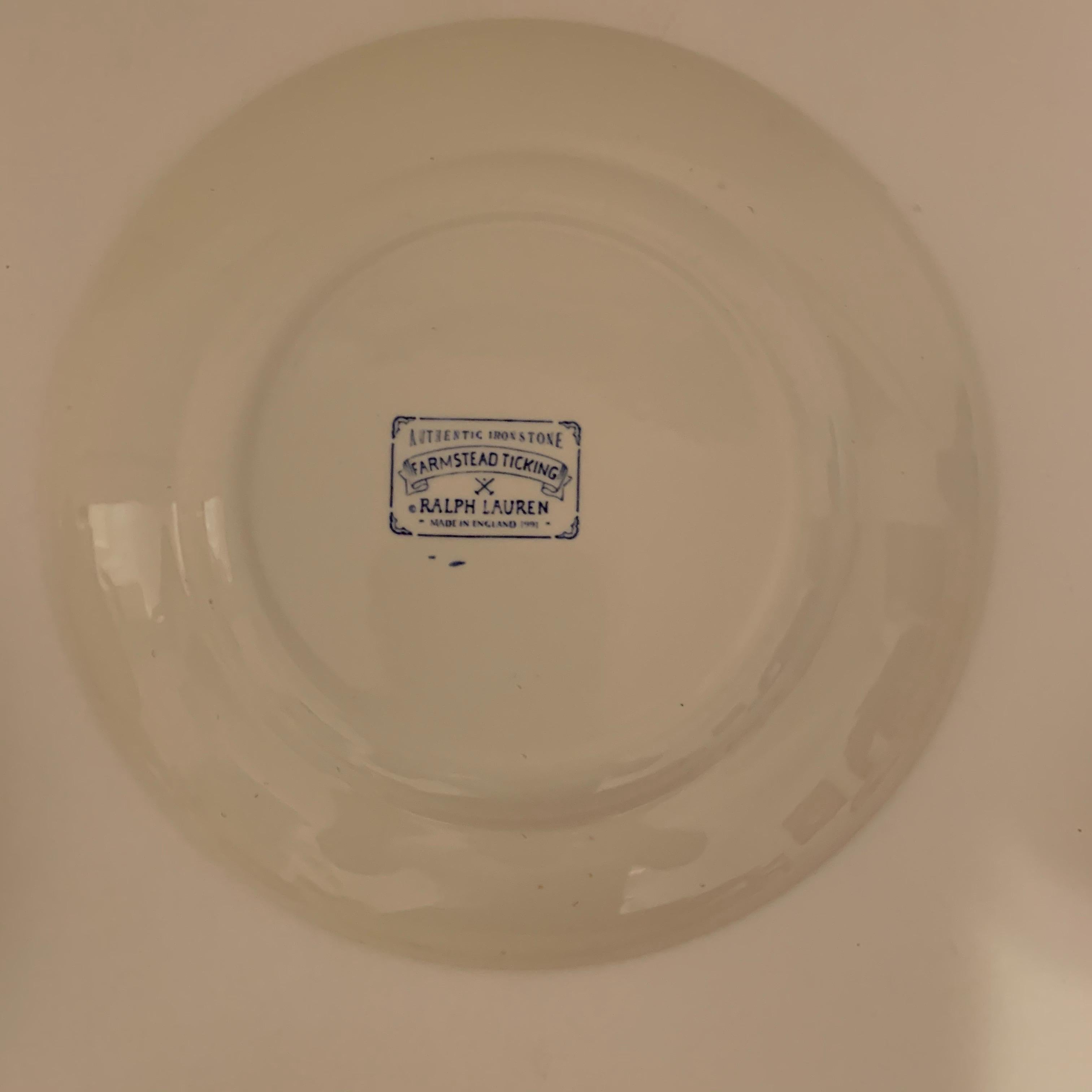 Céramique Service de vaisselle Ticking de Ralph Lauren Farmstead - 12 pièces en vente