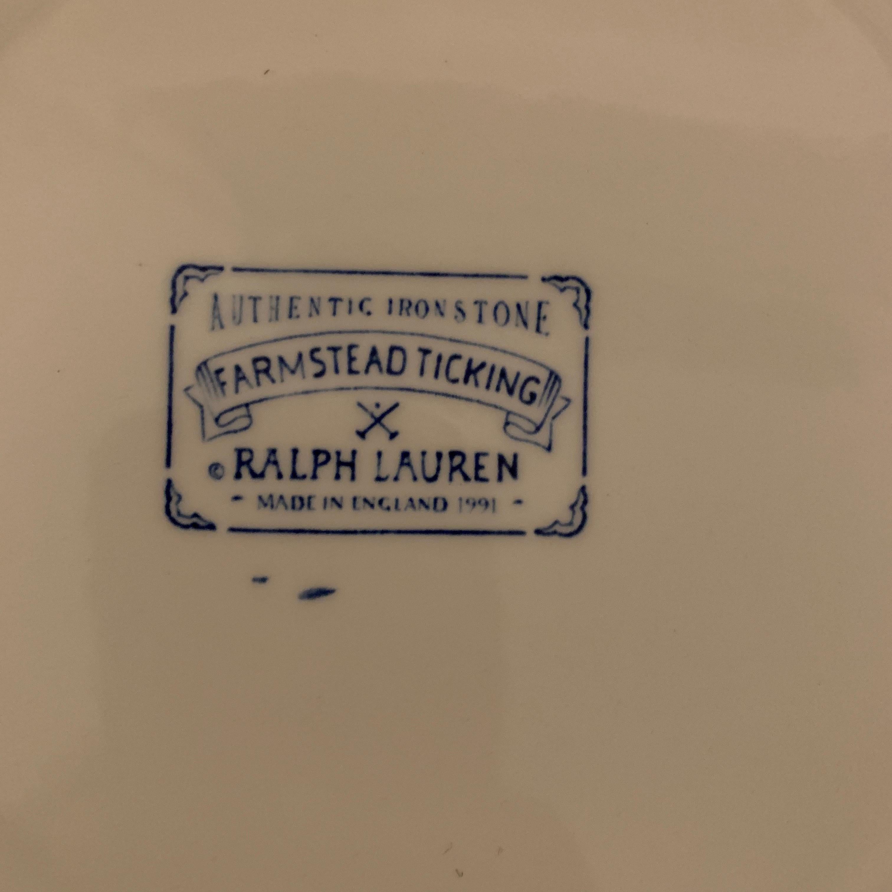 Service de vaisselle Ticking de Ralph Lauren Farmstead - 12 pièces en vente 1