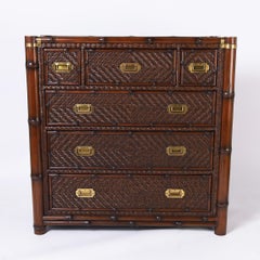 Ralph Lauren Faux Bamboo and Grasscloth Chest of Drawers