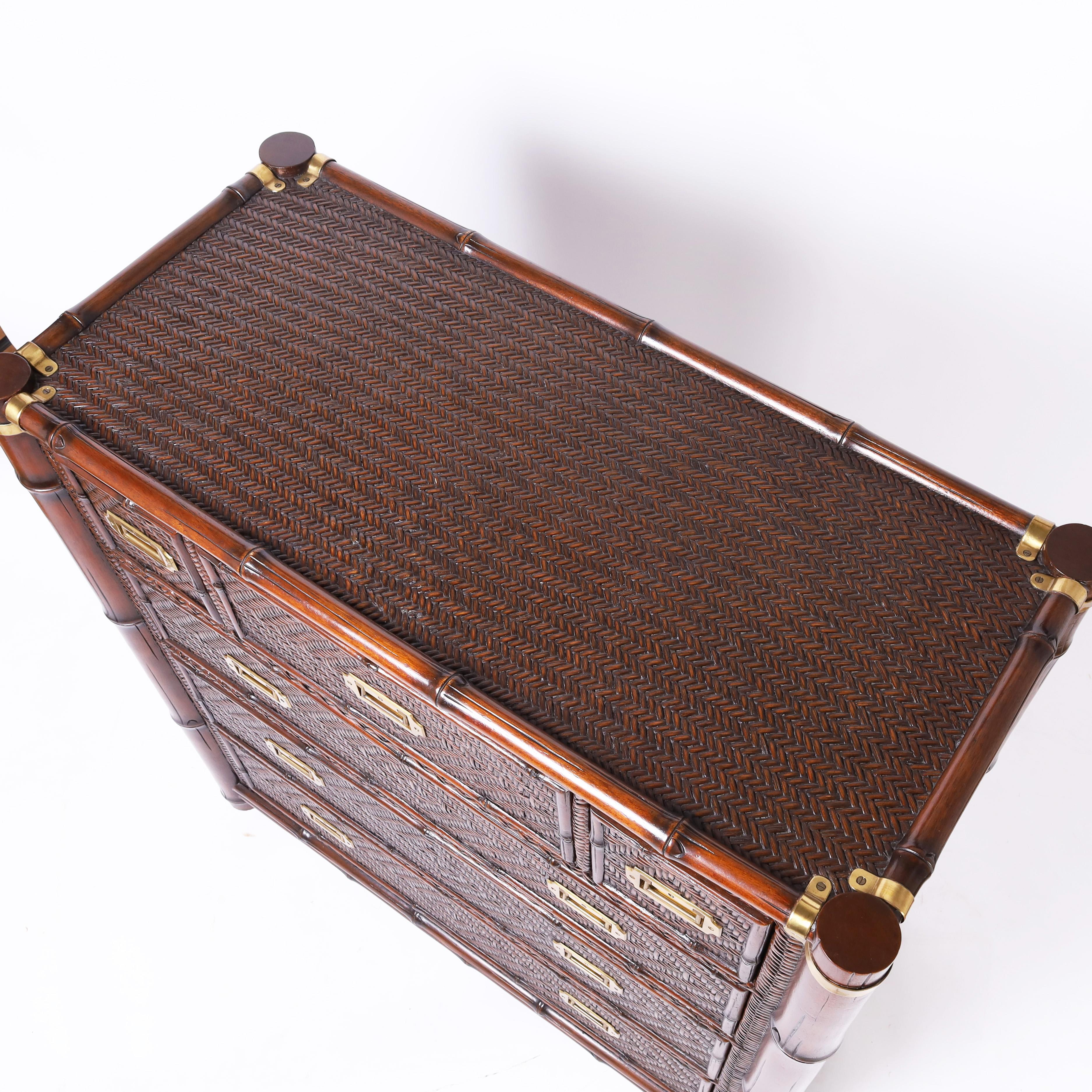 Philippine Ralph Lauren Faux Bamboo and Grasscloth Chest of Drawers