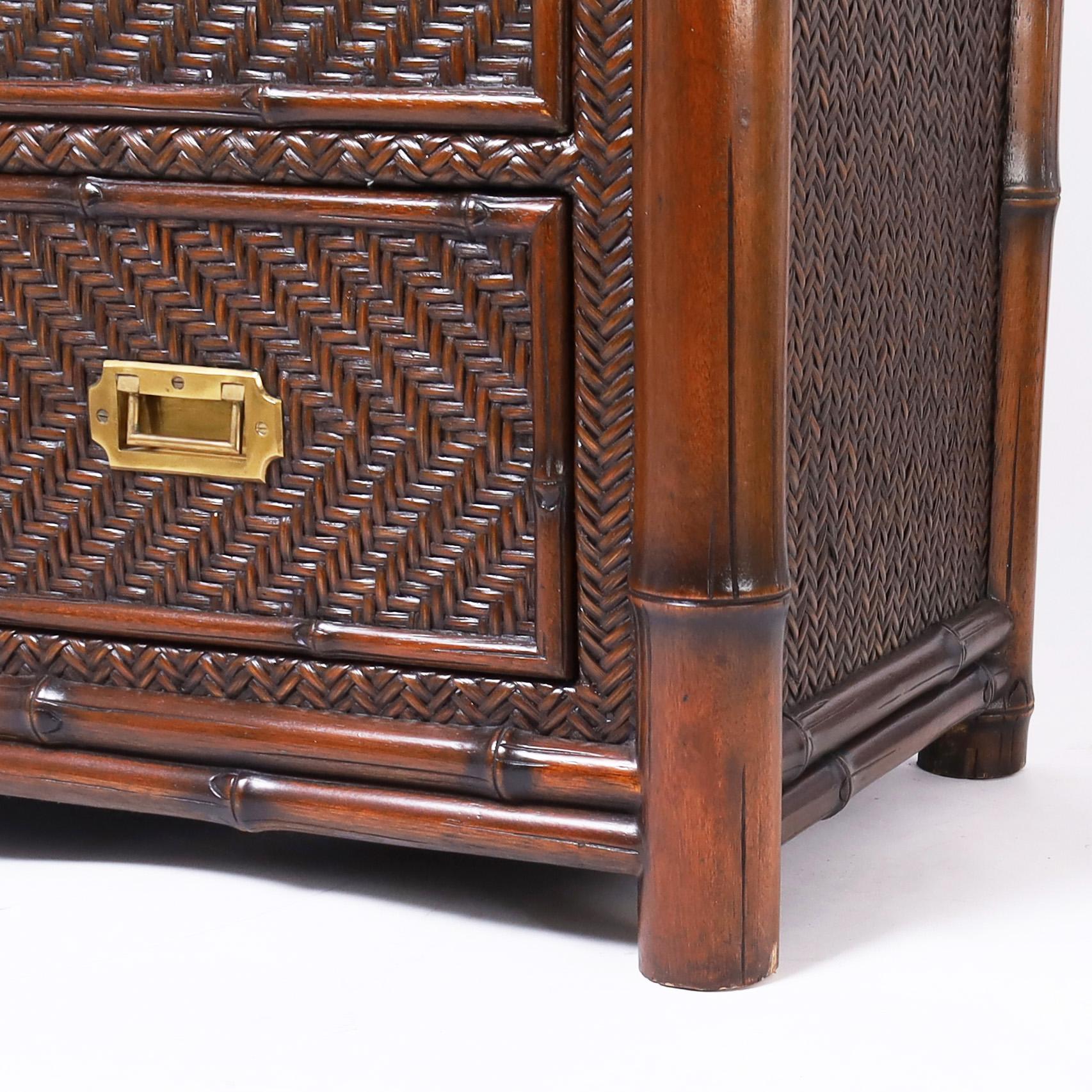 Ralph Lauren Faux Bamboo and Grasscloth Chest of Drawers 1